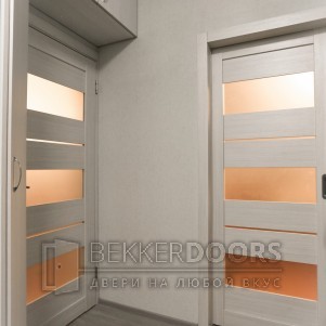 Дверь DUPLEX12 Дуб белый, стекло Мателюкс