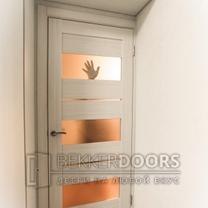 Дверь DUPLEX12 Дуб белый, стекло Мателюкс