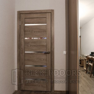 Дверь DUPLEX Дуб Шале седой, стекло Мателюкс