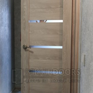 Дверь DUPLEX ПО Дуб Шале седой стекло Мателюкс