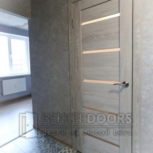 Дверь DUPLEX ПО Дуб Шале седой стекло Мателюкс