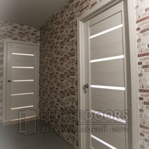 Дверь DUPLEX Дуб белый стекло Мателюкс