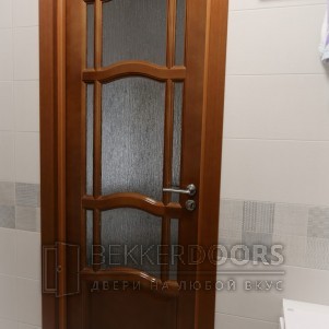 Ампир ПО массив сосны (нов.орех,рифлен.стекло Сильвит)