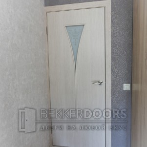 Дверь Рюмка ПО экошп. капучино (4С3х/худож. стекло/Юнидорс)