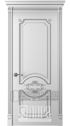 Дверь Прима 1 ДГ Белый снег патина серебро
