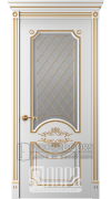 Дверь Прима 1 ДО Белый снег патина золото Дверь Прима 1 ДО Белый снег патина золото