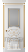 Дверь Прима 7 ДО Белый снег патина золото Дверь Прима 7 ДО Белый снег патина золото