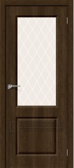 Дверь Скинни-13 ПО Dark Barnwood White Сrystal
