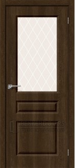 Дверь Скинни-15 ПО Dark Barnwood White Сrystal