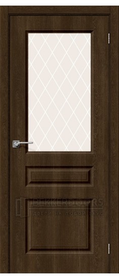 Дверь Скинни-15 ПО Dark Barnwood White Сrystal